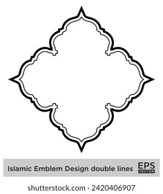 Islamic Emblem Design double lines Black Stroke silhouettes Design pictogram symbol visual illustration