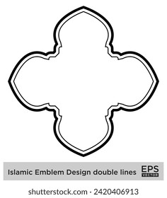 Islamic Emblem Design double lines Black Stroke silhouettes Design pictogram symbol visual illustration