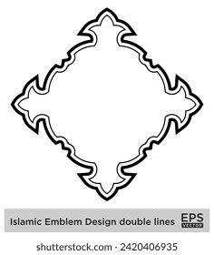 Islamic Emblem Design double lines Black Stroke silhouettes Design pictogram symbol visual illustration