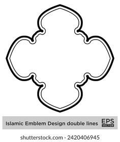 Islamic Emblem Design double lines Black Stroke silhouettes Design pictogram symbol visual illustration