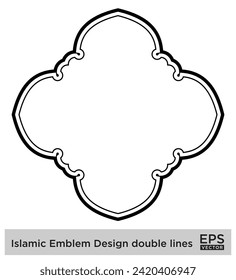 Islamisches Emblem Design Doppellinien Schwarze Stroke Silhouetten Design Piktogramm visuelle Illustration