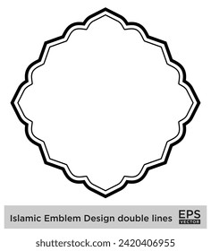 Emblema islámico Diseño doble líneas Silhouettes de Black Stroke Diseño símbolo pictograma ilustración visual