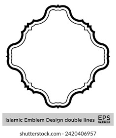 Islamic Emblem Design double lines Black Stroke silhouettes Design pictogram symbol visual illustration