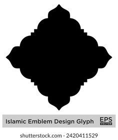 Islamic Emblem Design Glyph Black Filled silhouettes Design pictogram symbol visual illustration