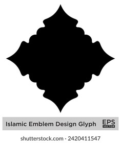 Islamic Emblem Design Glyph Black Filled silhouettes Design pictogram symbol visual illustration