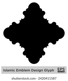 Islamic Emblem Design Glyph Black Filled silhouettes Design pictogram symbol visual illustration