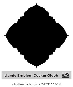 Islamic Emblem Design Glyph Black Filled silhouettes Design pictogram symbol visual illustration