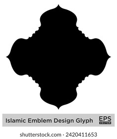 Islamic Emblem Design Glyph Black Filled silhouettes Design pictogram symbol visual illustration