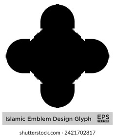Islamic Emblem Design Glyph Black Filled silhouettes Design pictogram symbol visual illustration