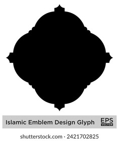 Islamic Emblem Design Glyph Black Filled silhouettes Design pictogram symbol visual illustration