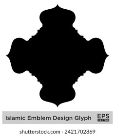 Islamic Emblem Design Glyph Black Filled silhouettes Design pictogram symbol visual illustration