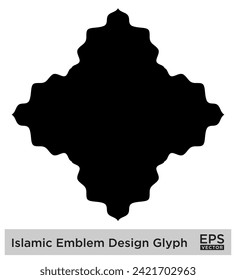 Islamic Emblem Design Glyph Black Filled silhouettes Design pictogram symbol visual illustration
