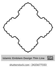 Islamic Emblem Design Thin Line Black stroke silhouettes Design pictogram symbol visual illustration