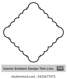 Islamic Emblem Design Thin Line Black stroke silhouettes Design pictogram symbol visual illustration
