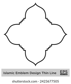 Islamic Emblem Design Thin Line Black stroke silhouettes Design pictogram symbol visual illustration