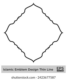 Islamic Emblem Design Thin Line Black stroke silhouettes Design pictogram symbol visual illustration