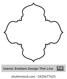 Islamic Emblem Design Thin Line Black stroke silhouettes Design pictogram symbol visual illustration