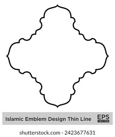 Islamic Emblem Design Thin Line Black stroke silhouettes Design pictogram symbol visual illustration