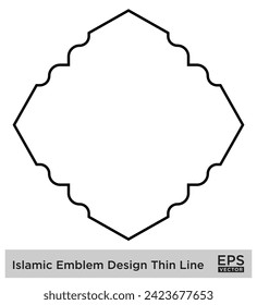 Islamic Emblem Design Thin Line Black stroke silhouettes Design pictogram symbol visual illustration