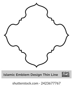 Islamic Emblem Design Thin Line Black stroke silhouettes Design pictogram symbol visual illustration