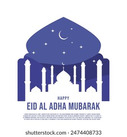 Emblema Islámico Del Sagrado Eid Al Adha Mubarak. emblema del Vector día de ramadán.