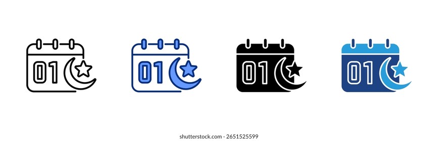 Islamisches Ereignis Erinnerung Symbolblatt mehrere Stilkollektion