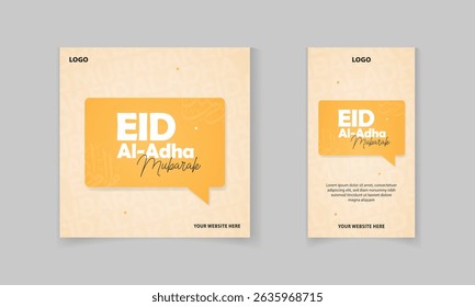 Islamic festival, Eid al Adha mubarak social media post template with Islamic pattern, star vector