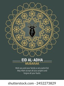 Islamic festival eid al-adha mubarak celebration vector illustration of religious muslim festival