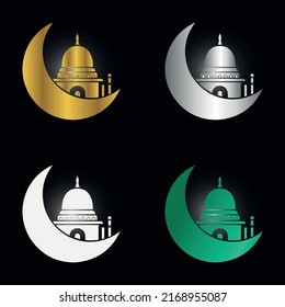 Islamic festival golden and silver resource vector 