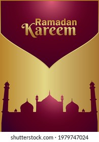 Islamic festival ramadan kareem background with mosque
