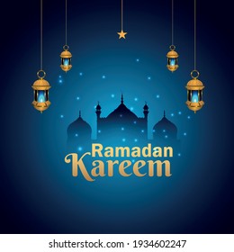 	
Islamic festival ramadan kareem or eid mubarak illustration and background