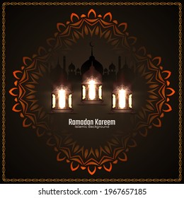 Islamic festival Ramadan Kareem greeting background design vector