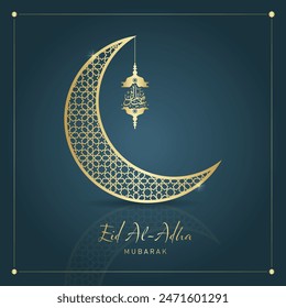 islamic festival of sacrifice, eid al-adha mubarak greeting card vector illustration