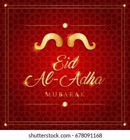 islamic festival of sacrifice, eid-al-adha mubarak greeting card vector illustration