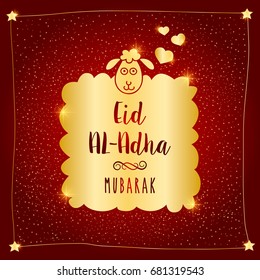 islamic festival of sacrifice, eid-al-adha mubarak greeting card vector illustration