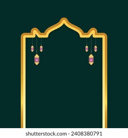 Islamic festival twibbon arabesque ramadan kareem or gold shape frame milad un nabi transparent background