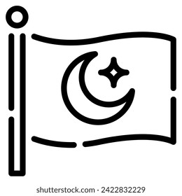 Islamic Flag Icon Ramadan, for infographic, web, app, etc