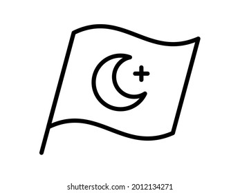 islamic flag single isolated icon with outline style