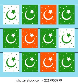 Islamic flags with 3 colors background. Islamic flags vector.