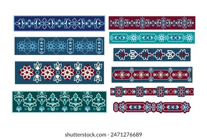 Islamic Floral Border Vector Set