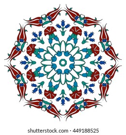 Ottoman Ancient Turkish Tile Floral Patterns Stock Vector (royalty Free 