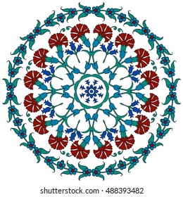 Islamic Floral Circle Design Traditional Round Stock Vector (Royalty ...