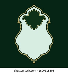 Islamic Floral Frame for your design. Traditional Arabic Design. Elegance Background with Text input area in a center.