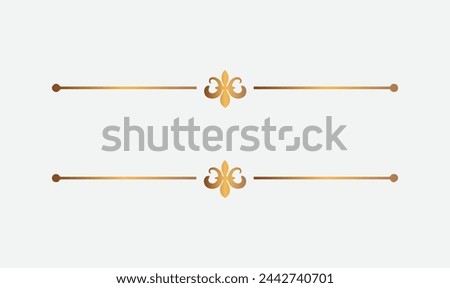 Islamic Floral line creative shape , golden line
