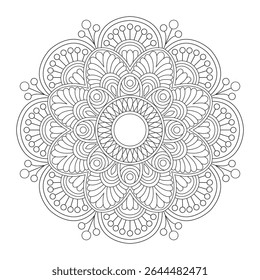 Islamic Floral mandala for coloring book page, vector illustration, Islam, Arabic, Indian, moroccan,spain, turkish, pakistan, chinese, mystic, ottoman motifs. Coloring book page