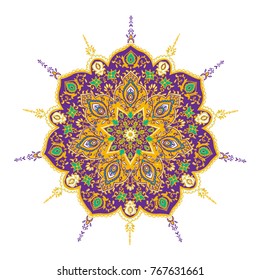 Islamic floral pattern decor in. Vector illustration. Card for cafe, restaurant, shop, print. Border.