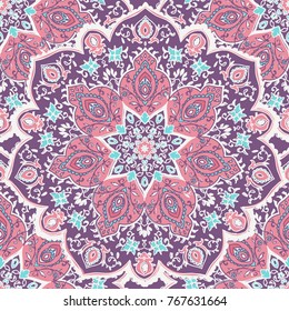 Islamic floral pattern decor in. Vector illustration. Card for cafe, restaurant, shop, print. Border.