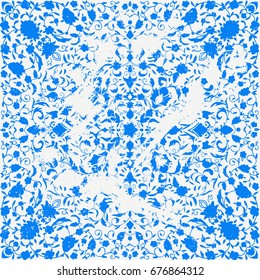 Islamic floral pattern decor in Victorian style. Vector illustration. India,Arabic, Dubai, turkish, Islam, pakistan, ottoman motifs.  Save the date and greeting card