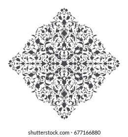 Islamic floral pattern decor in Victorian style mandala. Vector illustration. Card for cafe, India,Arabic, Dubai, turkish, Islam, pakistan, ottoman motifs. Save the date and greeting card