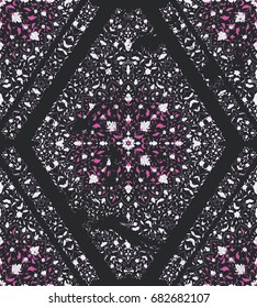 Islamic floral pattern decor in Victorian style. Vector illustration. Card for cafe, restaurant, shop, print,  India, Arabic, Dubai, turkish, Islam, ottoman motifs.  Save the date and greeting card